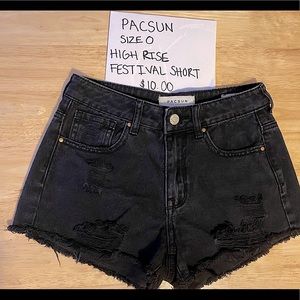 Black PacSun high rise festival short.